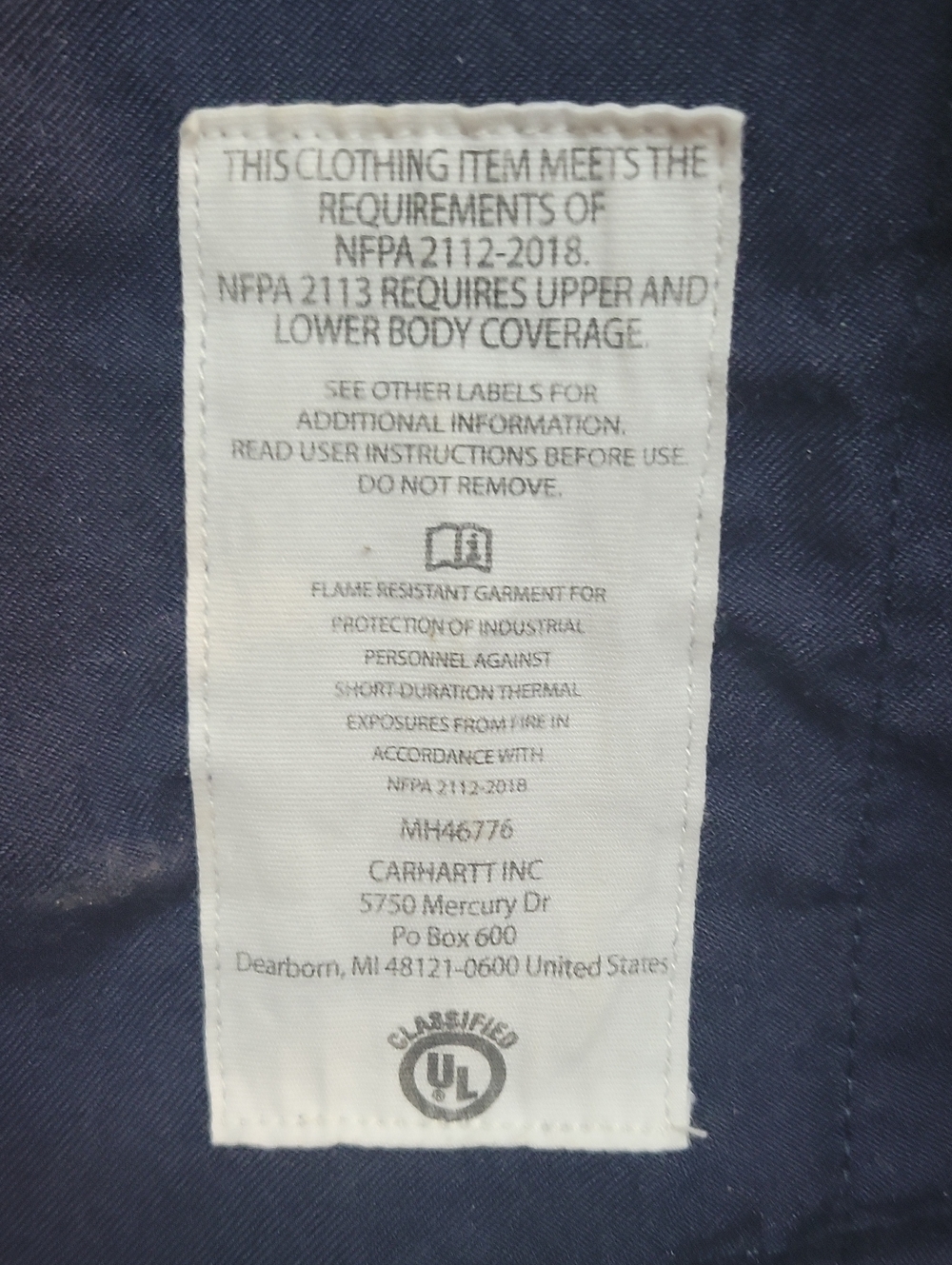 Carhartt Work Shirt with High-Vis Stripes - Navy & Lime/Gray Mens Size 2X - Picture 6 of 11
